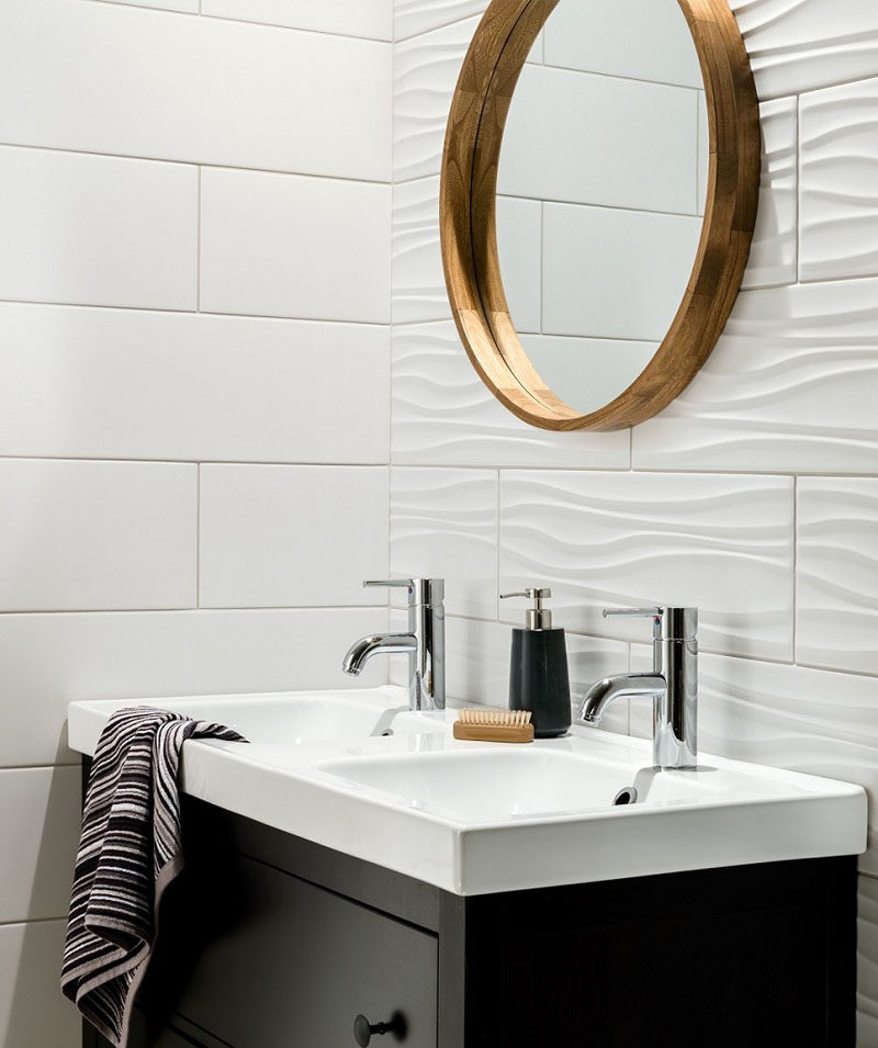 Идеи плитки для ванной комнаты - установите 3D-плитку, чтобы добавить текстуру в вашу ванную Работа.