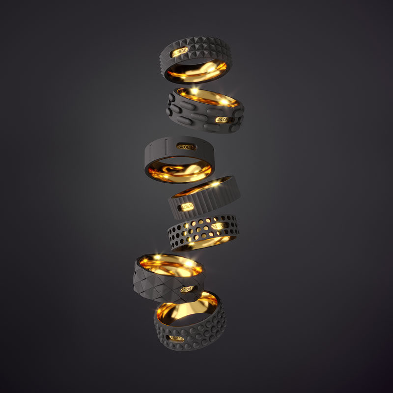 Индустриальные обручальные кольца Игоря Комова # Обручальные кольца # Дизайн