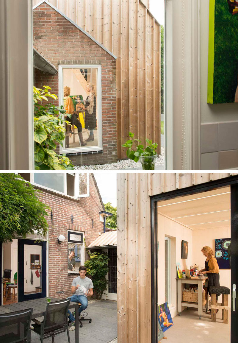 Архитектурная фирма Open Kaart работала вместе со своими клиентами, чтобы превратить старый сарай в частную современную студию живописи на заднем дворе своего дома в Вердене, Нидерланды.