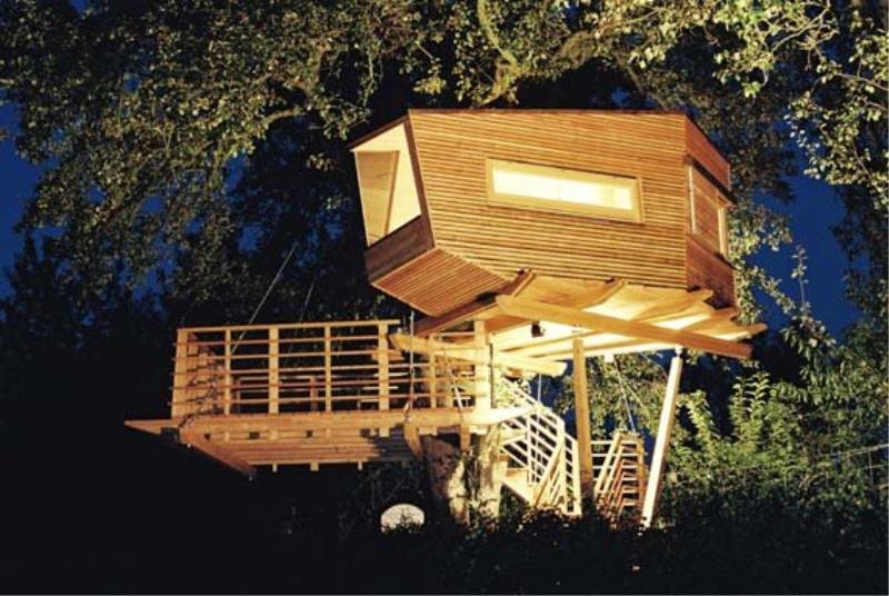 Современный деревянный дом на дереве