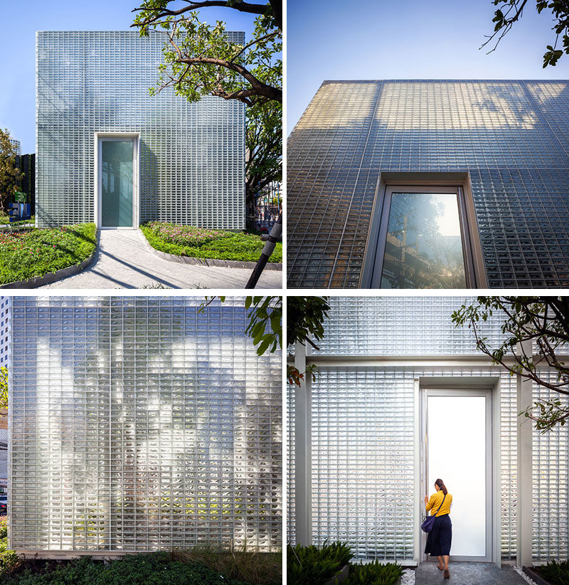 Архитектурные идеи - 20 000 прямоугольных стеклянных блоков были использованы для создания современного здания, которое также скрывает внутренний двор. #GlassBlocks #Architecture #BuildingIdeas