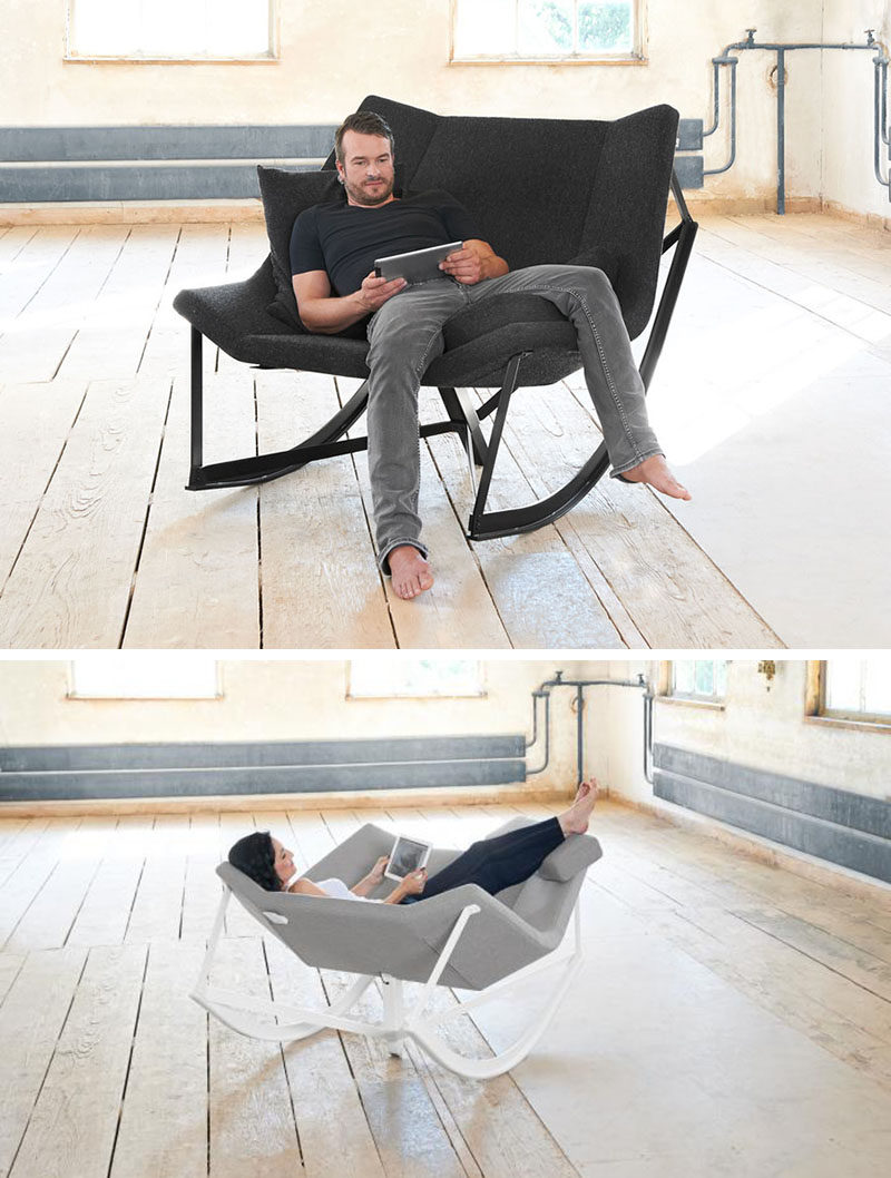 12 удобных кресел, идеально подходящих для отдыха // Это кресло-качалка достаточно широкое для двух человек, но станет отличным креслом для отдыха, когда вы чувствуете себя комфортно в одиночестве.