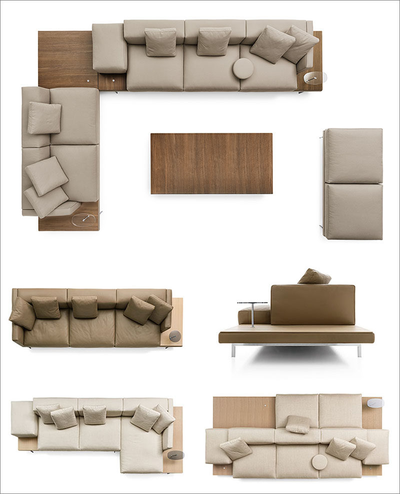 B & amp; B Italia представила свою новую систему диванов Dock с обивкой, разработанную Пьеро Лиссони. # Диван # Сиденья # СовременныйДиван # Современная мебель