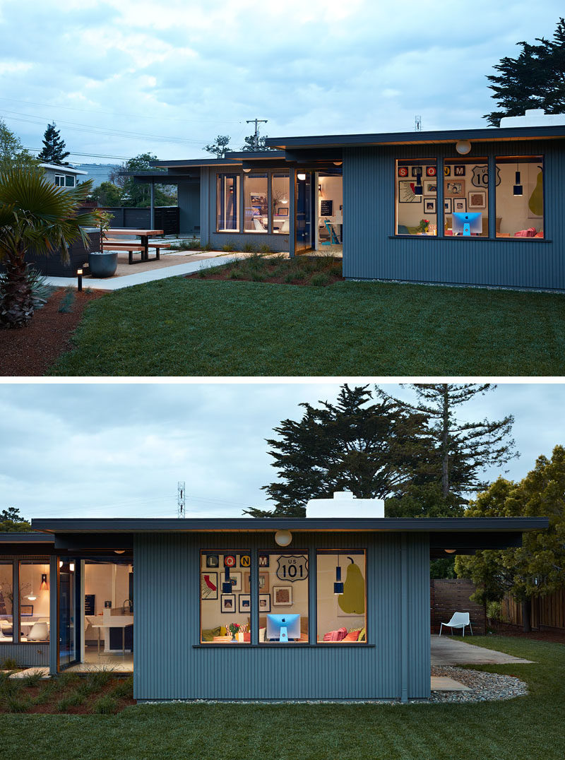  Klopf Architecture, Outer Space Landscape Architects и Coast to Coast Construction недавно обновили и расширили классический дом Эйхлера в Сан-Матео Хайлендс, Калифорния. #Eichler #HouseExtension 