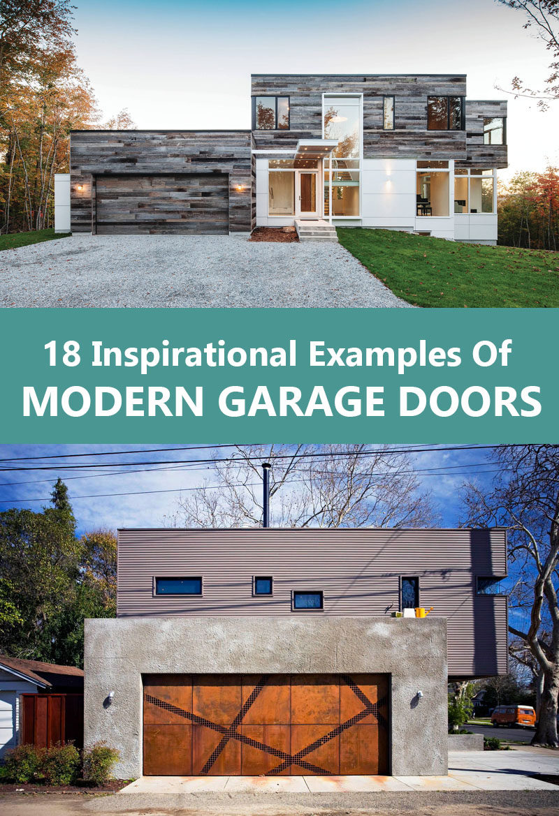 18 вдохновляющих примеров современных гаражных ворот