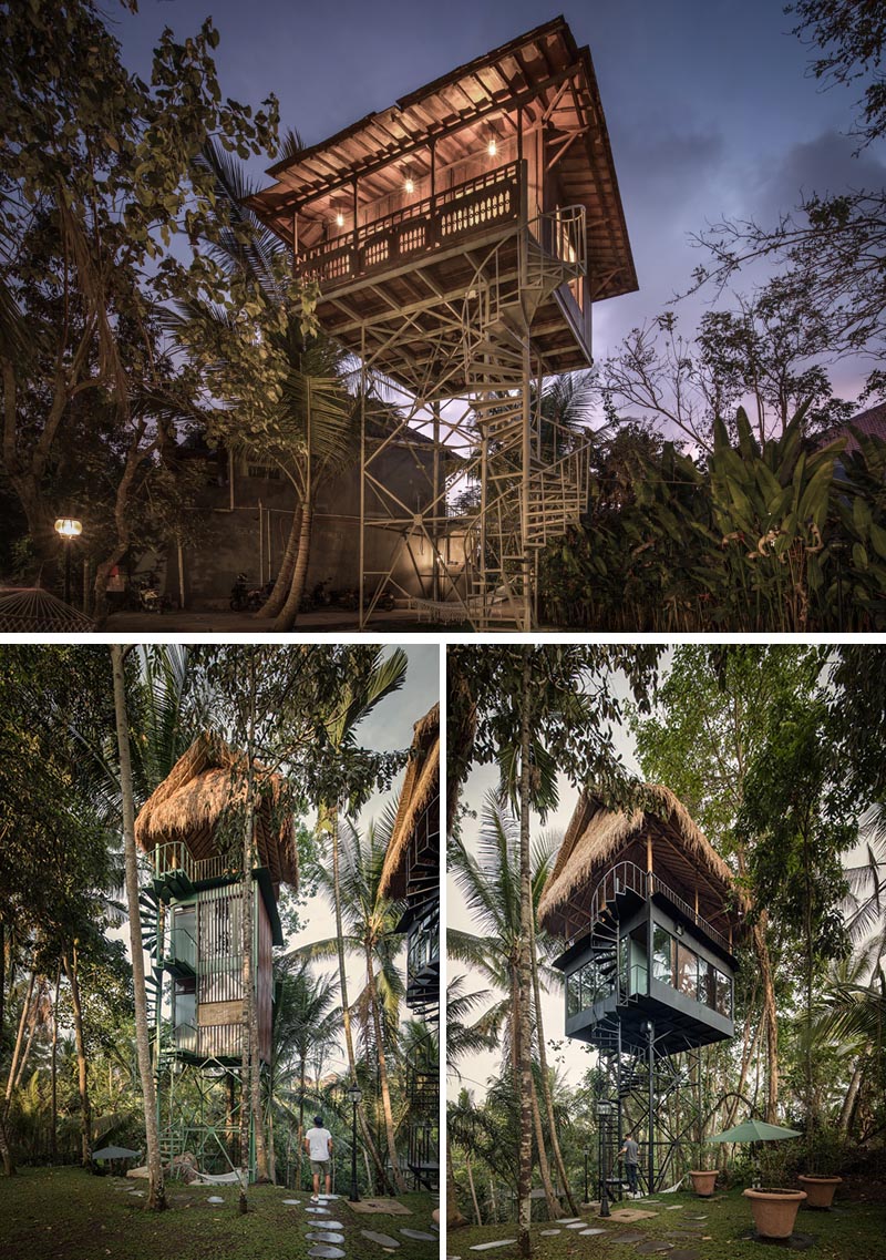Бутик-отель Lift Treetop в Индонезии состоит из трех кабин, которые возвышаются над землей и встроены в окружающий тропический лес. # Travel #Indonesia #TreetopHotel #LiftTreetopHotel #VacationIdeas