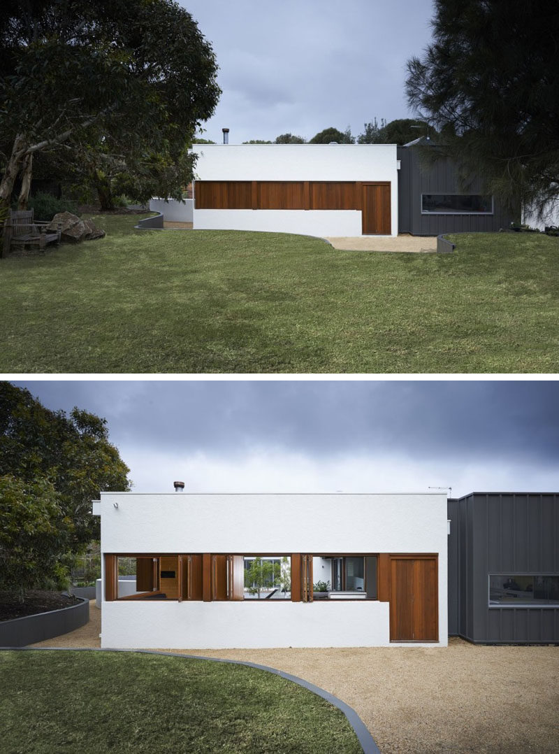  12 Современный минималистский экстерьер дома // Сочетание этого минималистского дома придает ему теплый и уютный вид, несмотря на простой дизайн. 