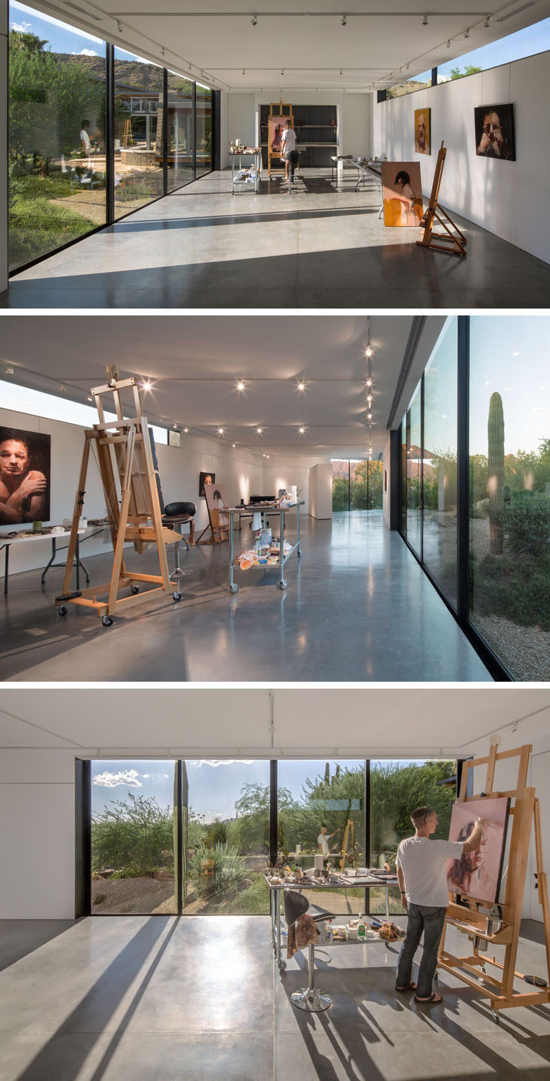  Chen + Suchart Studio спроектировала современную художественную студию, которая имеет внешний вид из погодоустойчивых стальных панелей и ярко-белый интерьер. #ArtStudio #ArtistStudio #Architecture #ModernArchitecture 