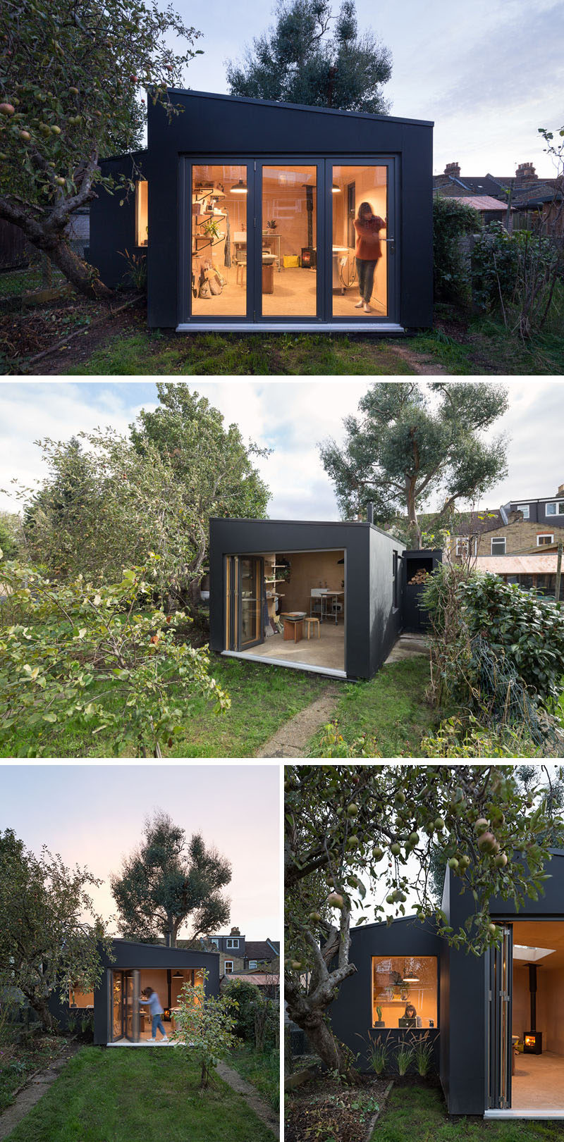  Британская фирма Gray Griffiths Architects спроектировала гончарный сарай на заднем дворе для керамиста в Восточном Лондоне. # Керамика # BackyardStudio 