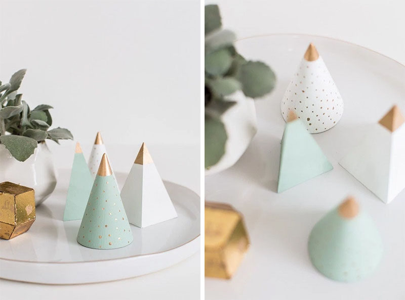30 современных идей рождественского декора для вашего дома // Создайте свои собственные современные миниатюрные деревянные елки с помощью этого простого DIY.