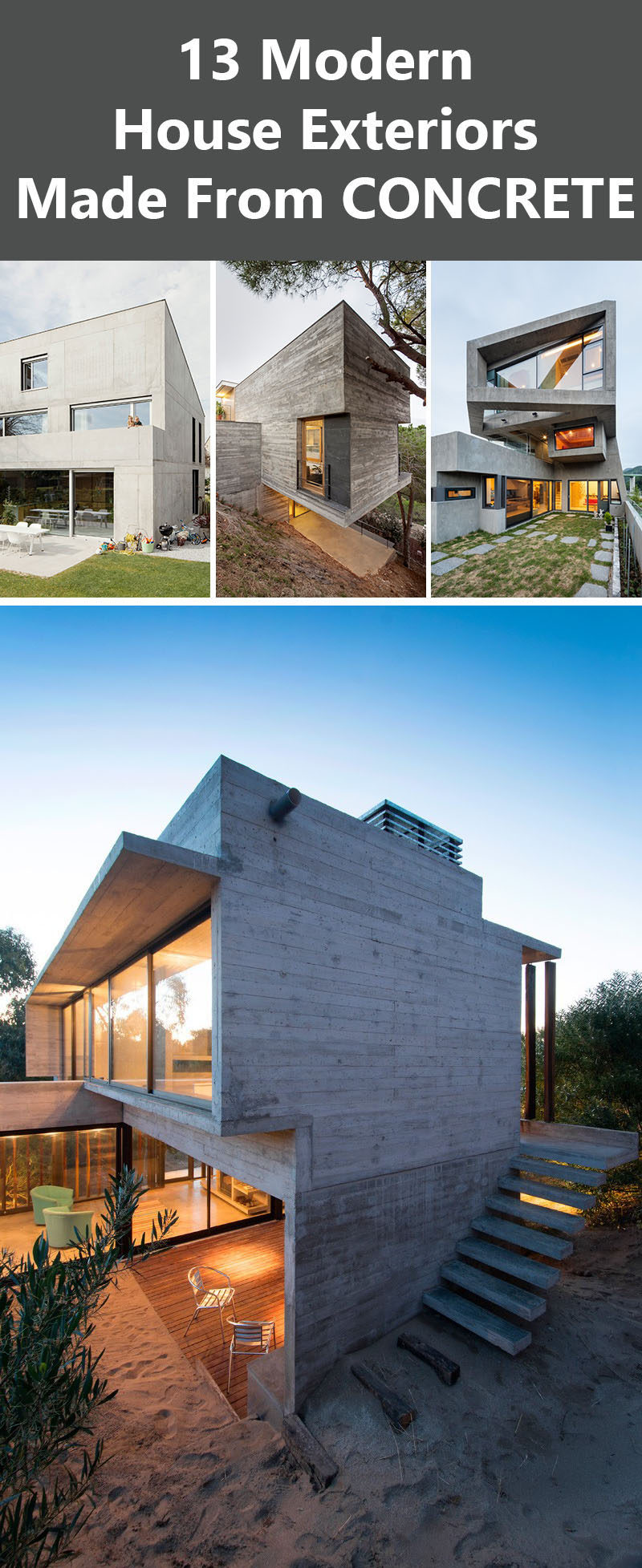 13 экстерьеров современного дома из бетона