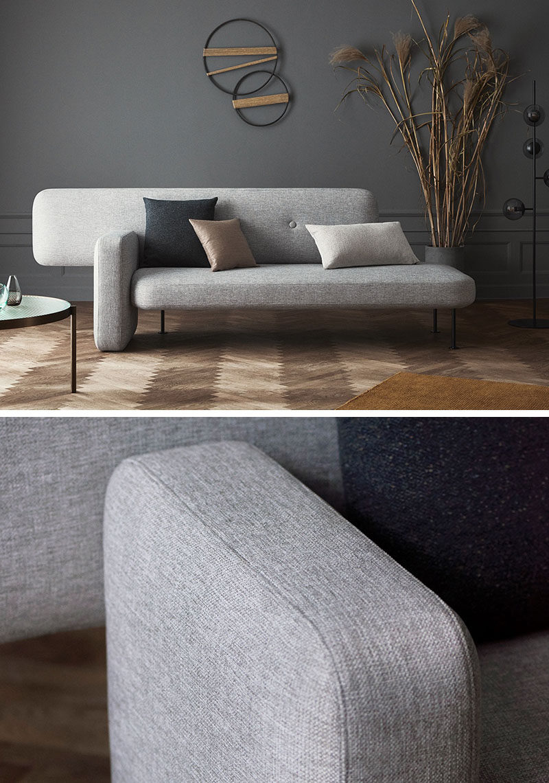 Испанский архитектор Сантьяго Баутиста недавно создал Pebble, современный диван со встроенным прикроватным столиком и асимметричным дизайном. # СовременныйДиван # СовременнаяМебель # Сиденья