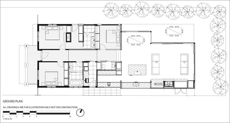 Finnis Architects с Damon Hills недавно завершили« The Light Box », современное расширение, которое было добавлено к историческому калифорнийскому бунгало в Мельбурне, Австралия. #FloorPlans #HouseExtension #HouseAddition #Architecture