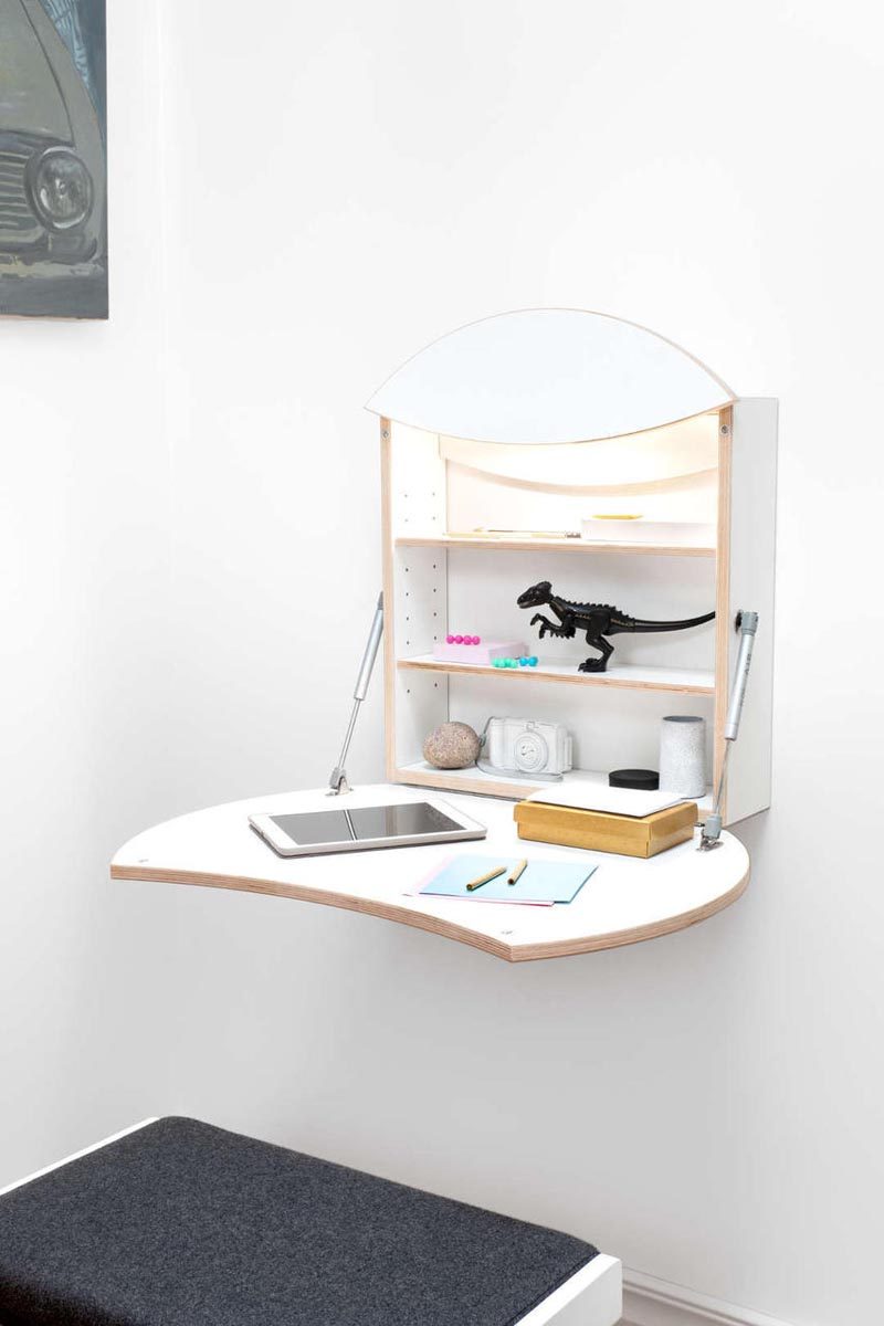 Дизайнер Майкл Хилгерс создал RADIUS, складную рабочую станцию ​​для людей, которым не нужен стол каждый день. #WallDesk #FoldableWallDesk #DeskIdeas