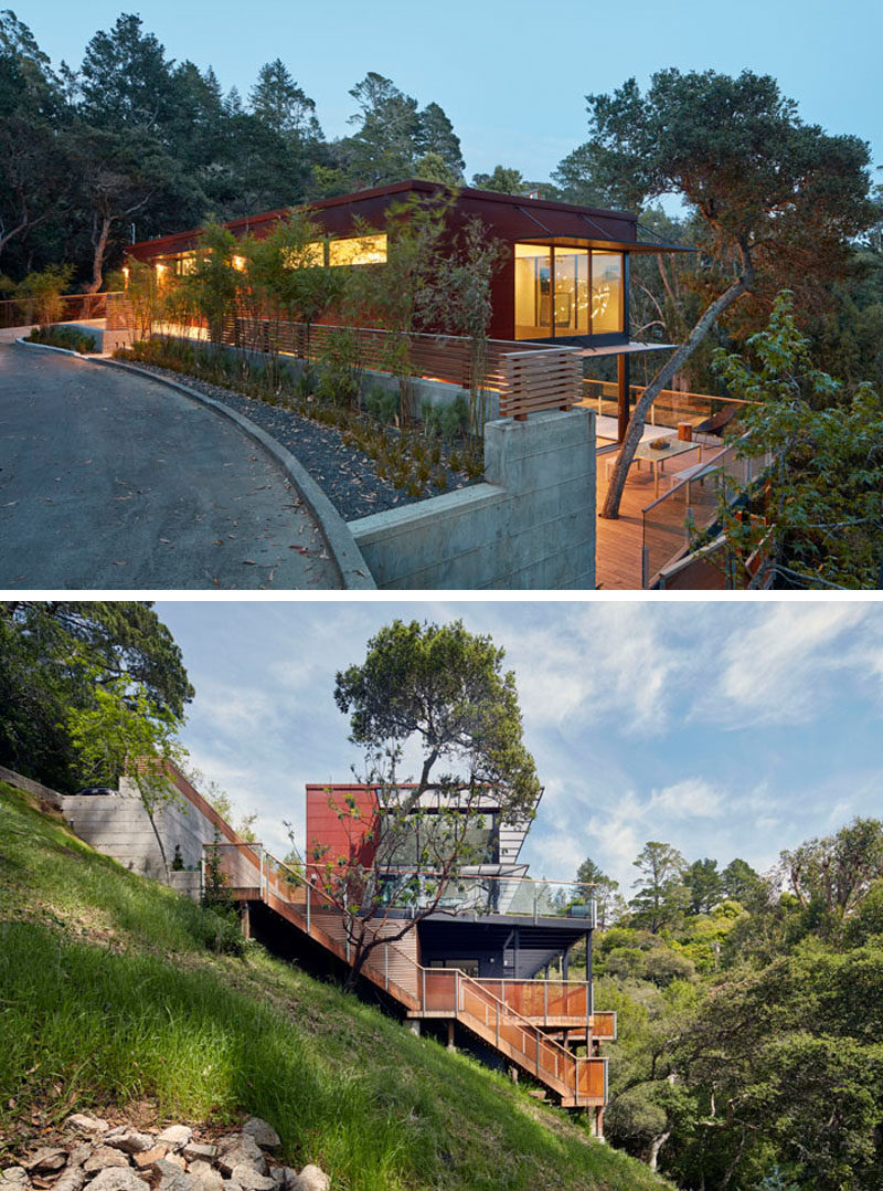  Зак | Компания de Vito Architecture + Construction разработала современный дом, расположенный на склоне холма в Милл-Вэлли, Калифорния. # Архитектура # Современный Дом # Дизайн Дома 