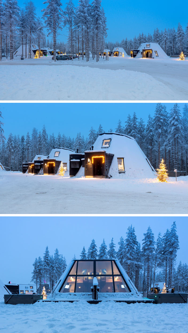  Этот зимний курорт состоит из группы современных и самобытных деревянных коттеджей, в дизайне которых центральное место занимают комфорт, простор и захватывающий вид на окружающий лес и небо. # Курорт # Финляндия # Кабины 