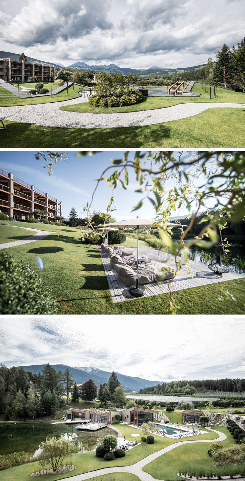 Отель Seehof, семейный отель в Италии, расположенный рядом с небольшим природным озером, был обновлен в современном стиле от сети архитектурных бюро noa *. # ModernHotel # Италия # Отдых # Современная архитектура