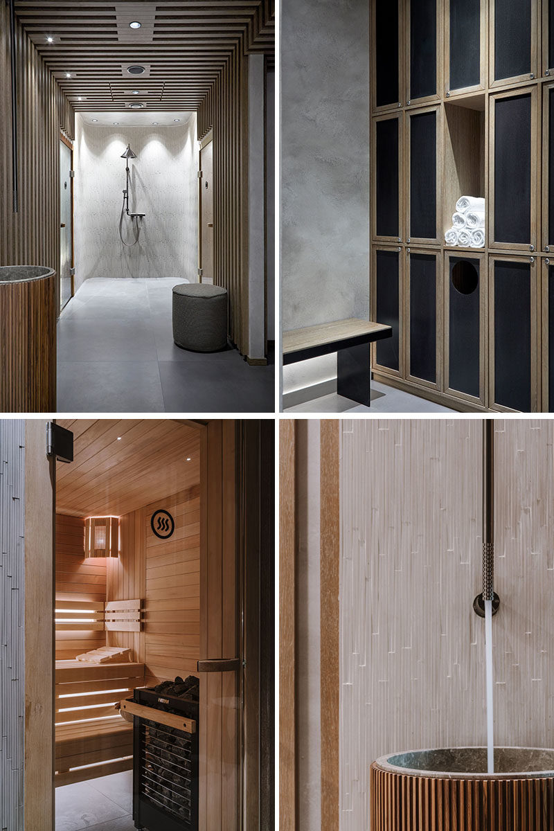 В дизайне этого современного спа-отеля чувствуется скандинавское влияние, которое проявляется в использовании дерева, прохладных оттенков серого и минималистичной мебели. #SpaIdeas #HotelSpa