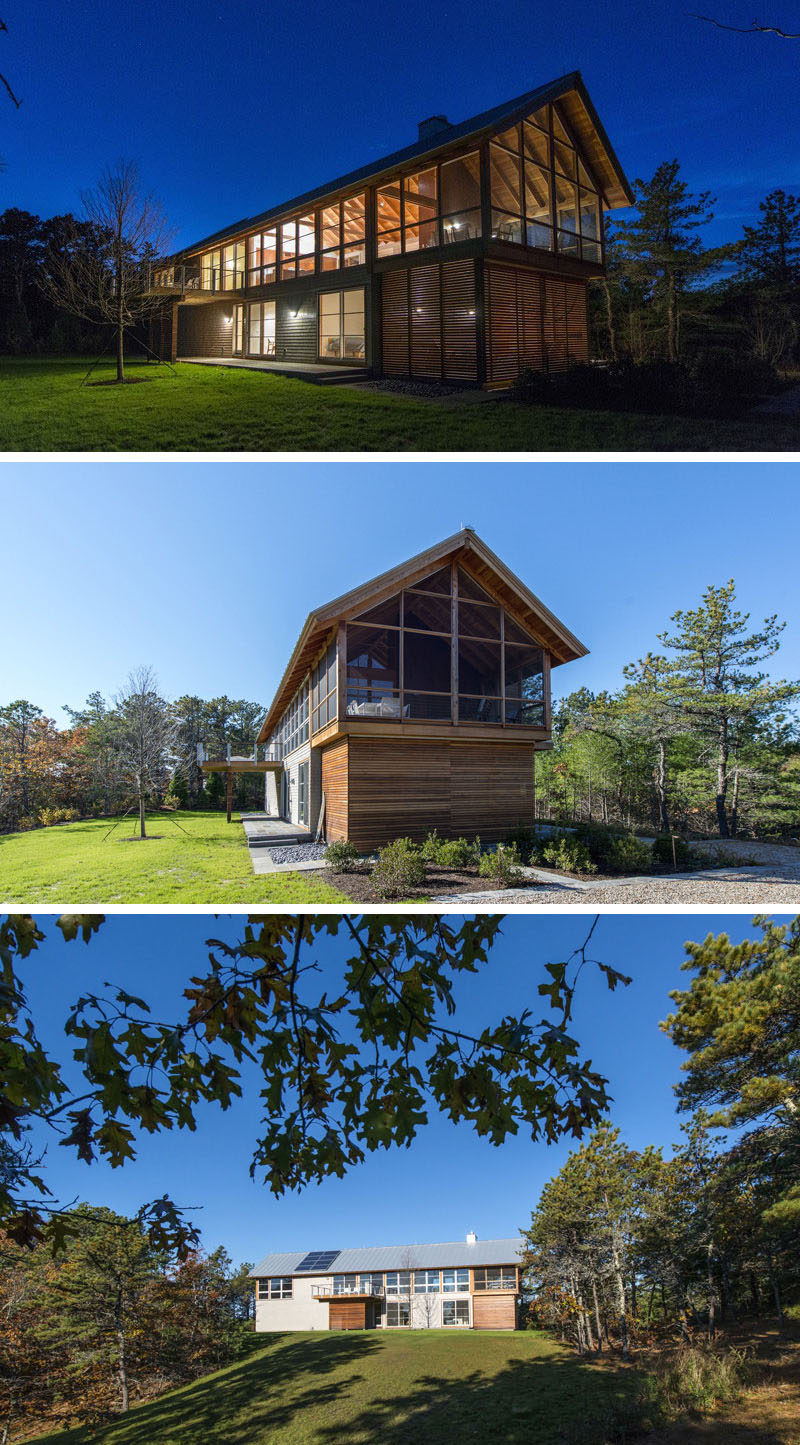 18 Современный дом в лесу // Много естественного света проникает через окна этого большого коттеджа, окруженного лесом. #ModernHouse #ModernArchitecture #HouseInForest #HouseDesign