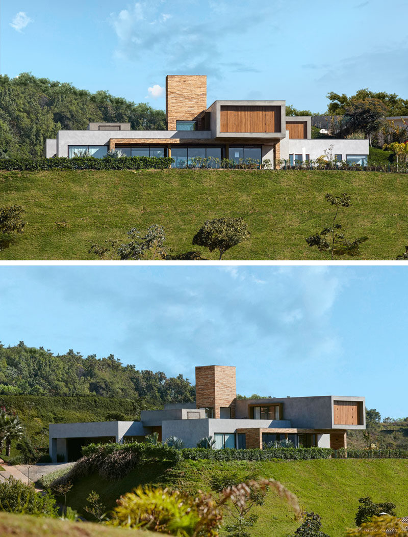  Архитектор Дэвид Герра недавно завершил строительство нового современного дома в Нова Лима, Бразилия, который был спроектирован для пары и их взрослых сыновей, которые хотели иметь место для развлечения гостей. #ModernHouse #ModernArchitecture #Brazil 