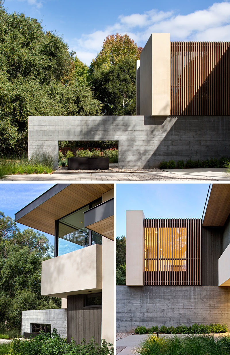 Этот современный дом в Калифорнии выполнен из бетона, дерева и стали.