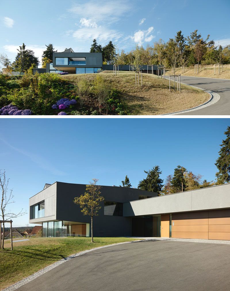 WILLL Architektur спроектировал новый современный дом в Австрии, который имеет панорамный вид на окрестности на 93 мили и расположен рядом с рощей фруктовых деревьев. #ModernArchitecture #ModernHouse