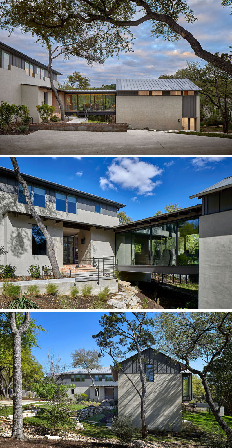  Компания Furman + Keil Architects спроектировала реконструкцию и дополнение к дому в Остине, штат Техас, который использовался загородным кирпичным домом эпохи 80-х годов. #ModernHouse # Архитектура 