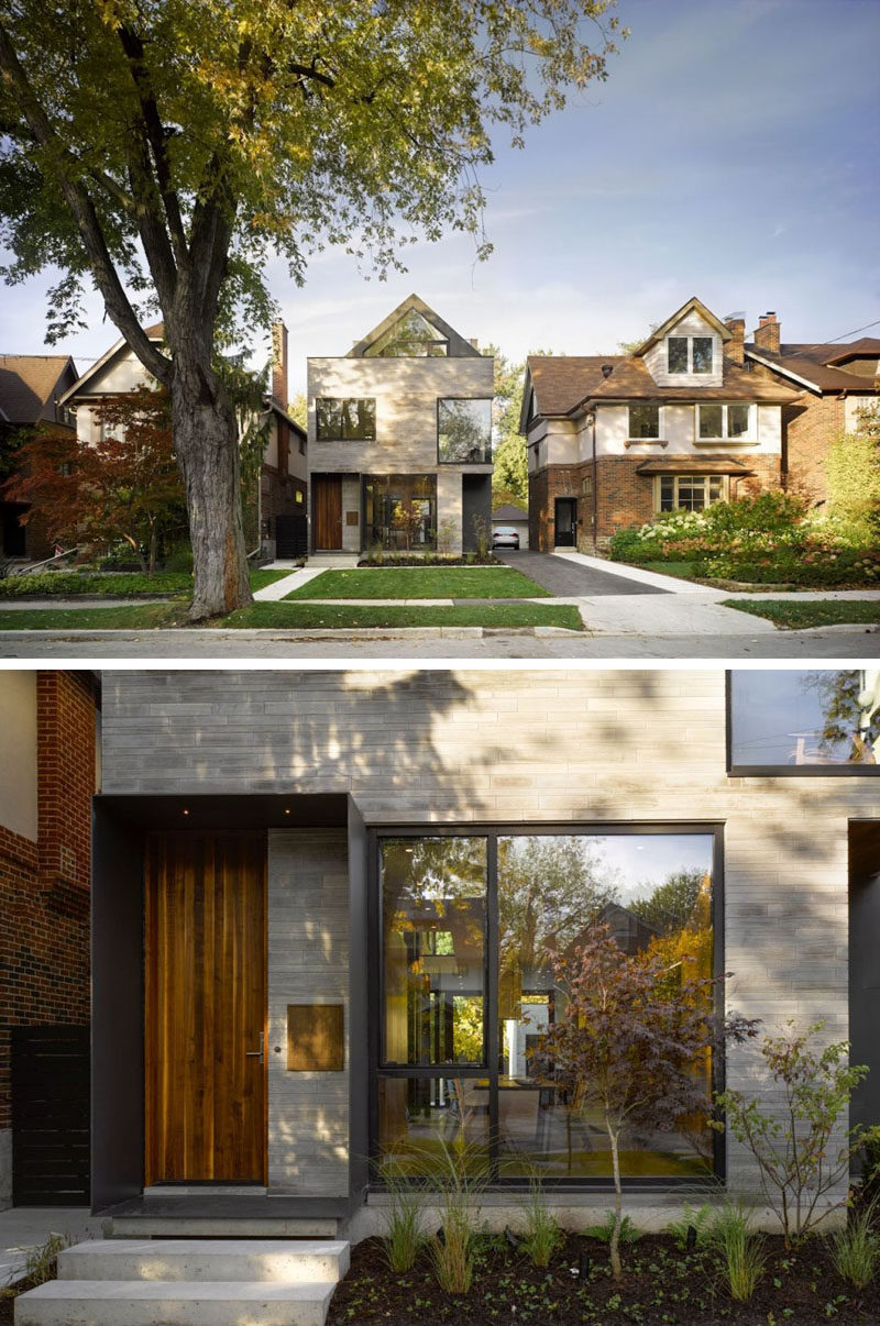 Drew Mandel Architects спроектировали современный дом с заполнением в Торонто, Канада, который находится между домами на одной семье 1920-х годов. #ModernArchitecture #ModernHouse