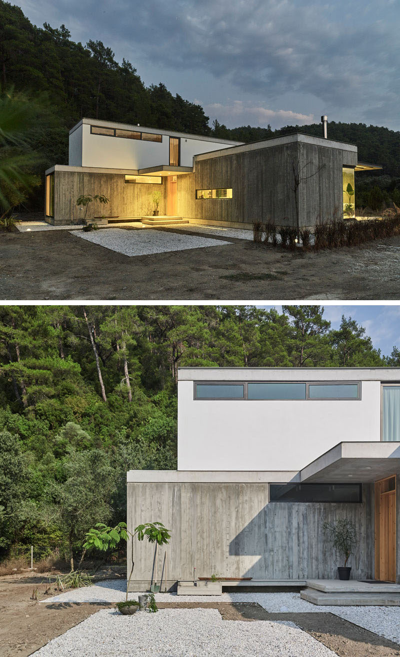  Этот современный дом в Турции был спроектирован с использованием минимальных материалов, таких как бетон, стеклянные окна в алюминиевых рамах и натуральное дерево. #ModernHouse #ModernArchitecture #HouseDesign 