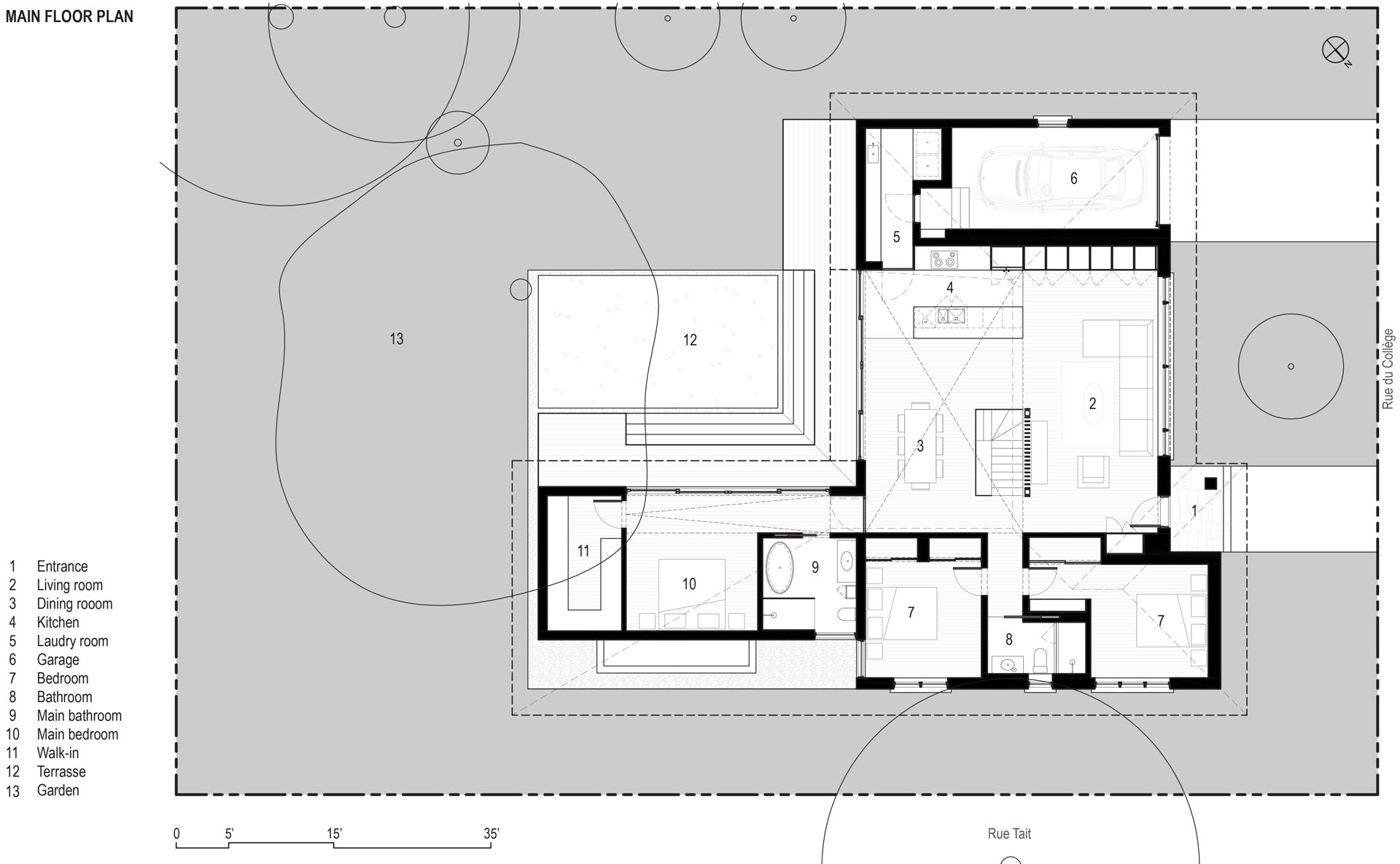 План этажа современного дома.
