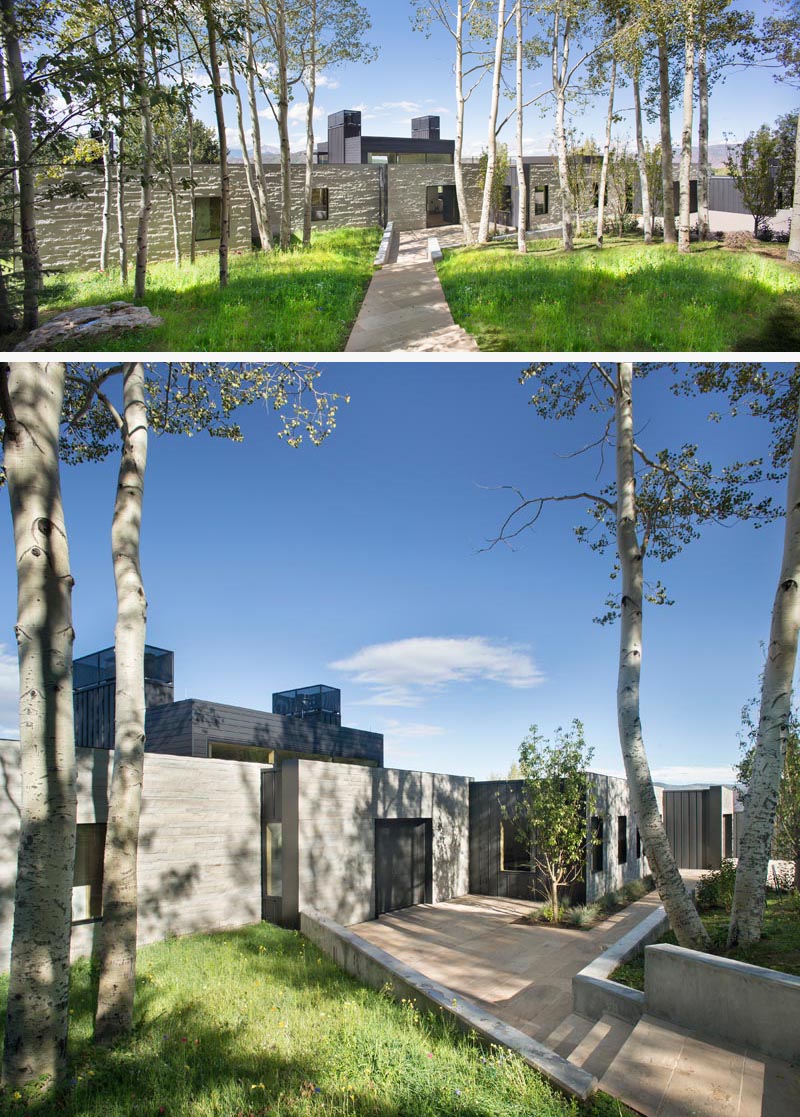 Компания Rowland + Broughton, занимающаяся архитектурой и дизайном интерьеров, спроектировала современный ремонт семейного дома в Аспене, штат Колорадо. # StoneWalls #ModernHouse #ModernArchitecture