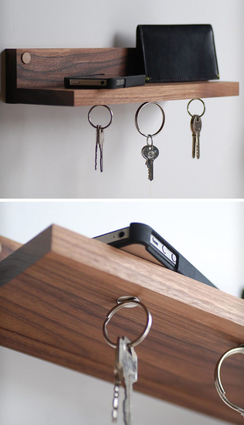 16 держателей для ключей, чтобы держать вас в порядке // Сверхсильные магниты удерживают ваши ключи на этой полке, что идеально подходит для хранения ваших вещей в одном месте.
