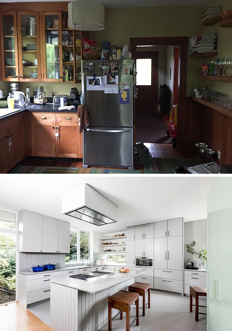 Когда компания Best Practice Architecture и Leah Steen Interior Design получили задание отремонтировать дом в Сиэтле, штат Вашингтон, они взяли то, что когда-то было кухней со шкафами из темного дерева, и превратили ее в светлую и большую кухню с островом. #KitchenRenovation #KitchenRemodel #InteriorDesign #KitchenDesign