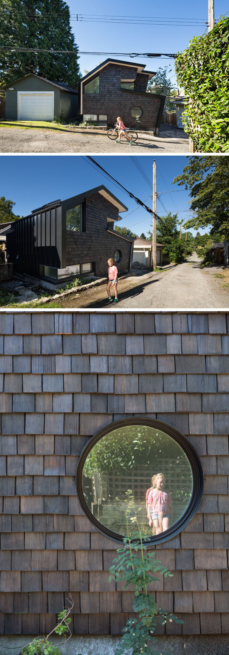 Студия Campos спроектировала современный дом с переулком, покрытый галькой, в Ванкувере, Канада. #LanewayHouse #ModernArchitecture #SmallHouse 