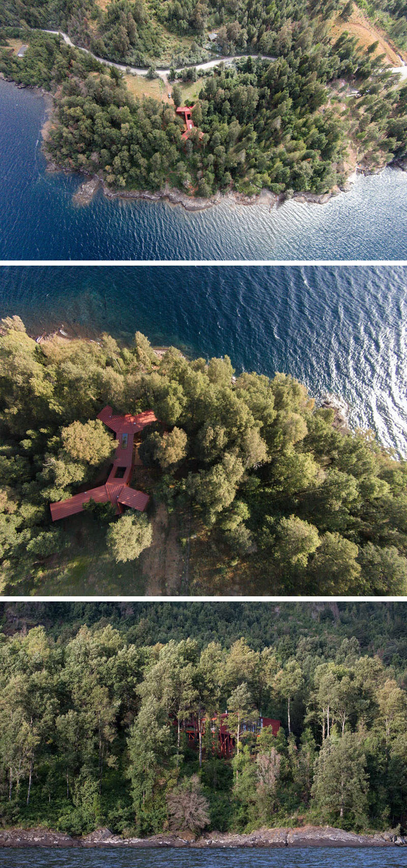 Себастьян Ираррасаваль спроектировал дом в Чили, который спускается вниз по склону холма, чтобы в полной мере насладиться видом на воду, не беспокоя окружающие деревья.