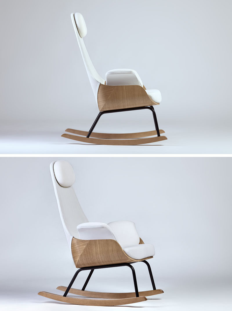 Высокая спинка этого современного кресла-качалки обеспечивает ему большую поддержку и отлично подходит для детской. # МодернКресло # Кресло # СиденьеДизайн # МебельДизайн # ДетскаяМебель