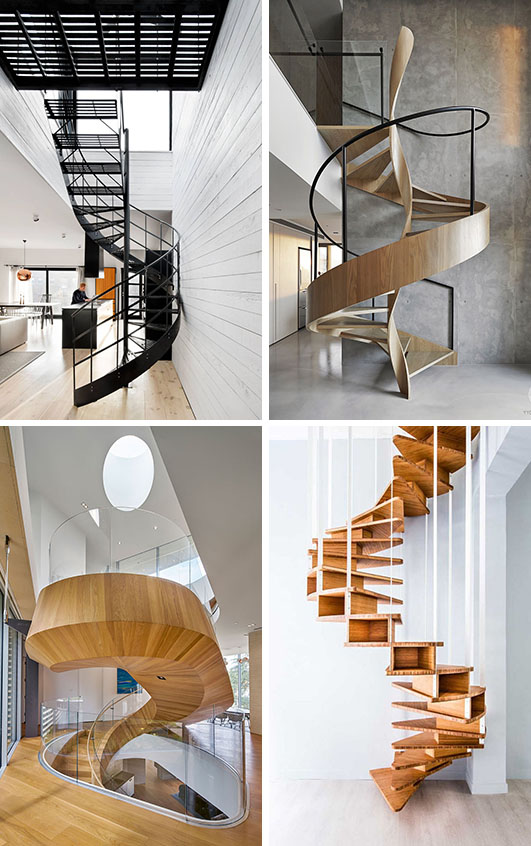 Эти 16 современных винтовых лестниц со всего мира представляют собой коллекцию художественных и скульптурных дизайнов с использованием таких материалов, как дерево и металл.