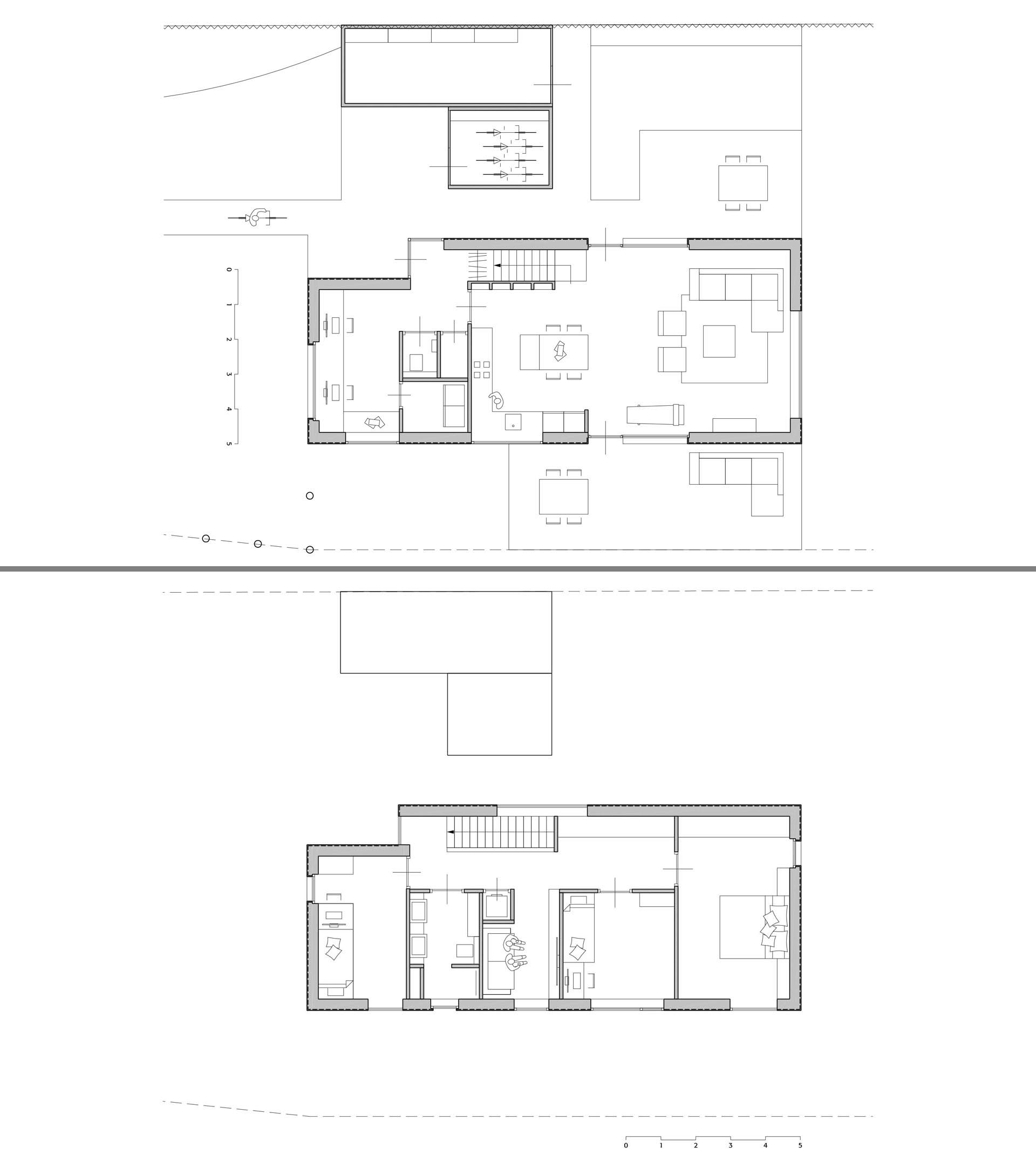 План двухэтажного современного сборного дома.