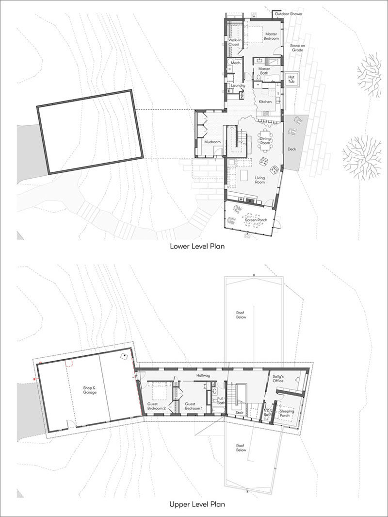  Поэтажные планы современного двухэтажного деревянного дома. #ModernHouse #HousePlan #FloorPlan 