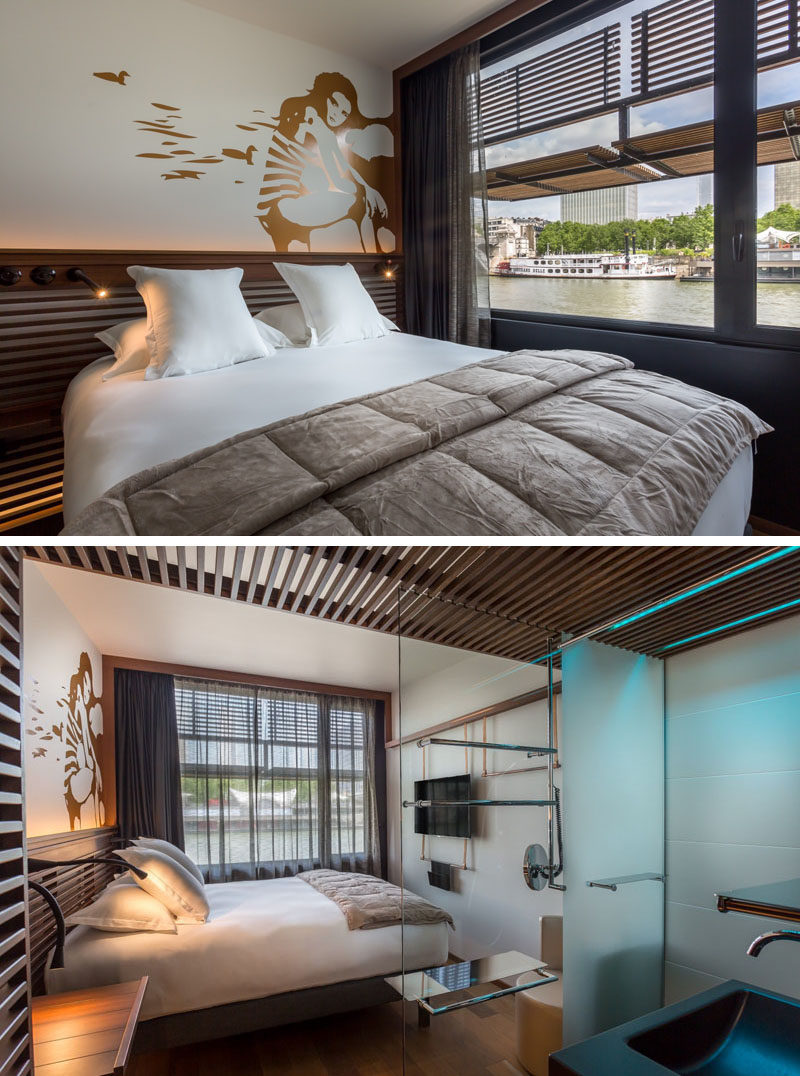 Идеи дизайна гостиничных номеров для использования в собственной спальне // Включите немного искусства и нарисуйте фреску на стене за кроватью