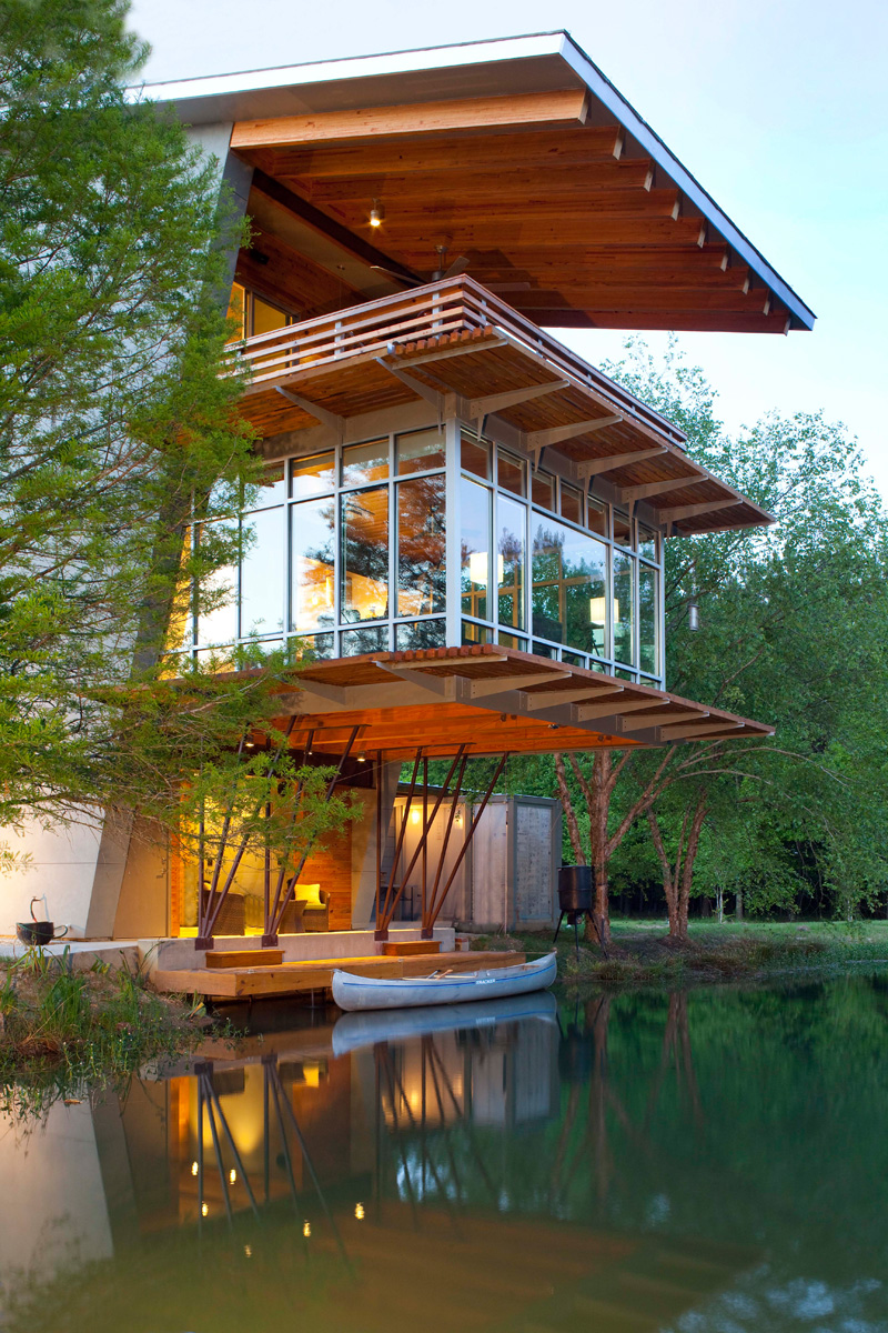 Дом с прудом на ферме Ten Oaks, авторство Holly And Smith Architects 