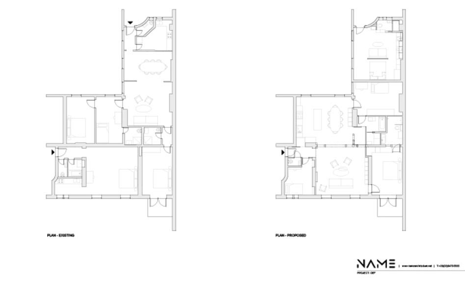 На планах этажей видно, как две отдельные квартиры были объединены в одну.