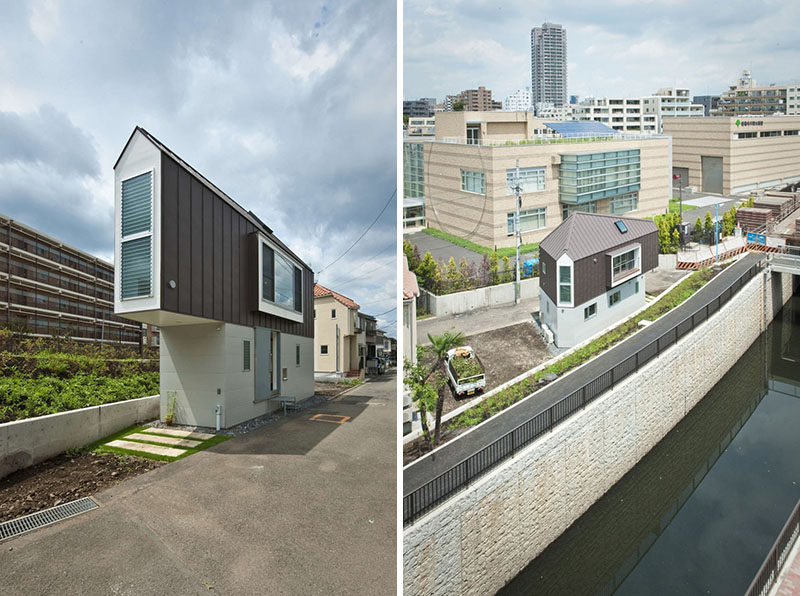 11 проектов небольших современных домов // Этот небольшой дом стоит на крошечном треугольном участке рядом с рекой. #SmallHouse #ModernHouse #ModernArchitecture #SmallHome