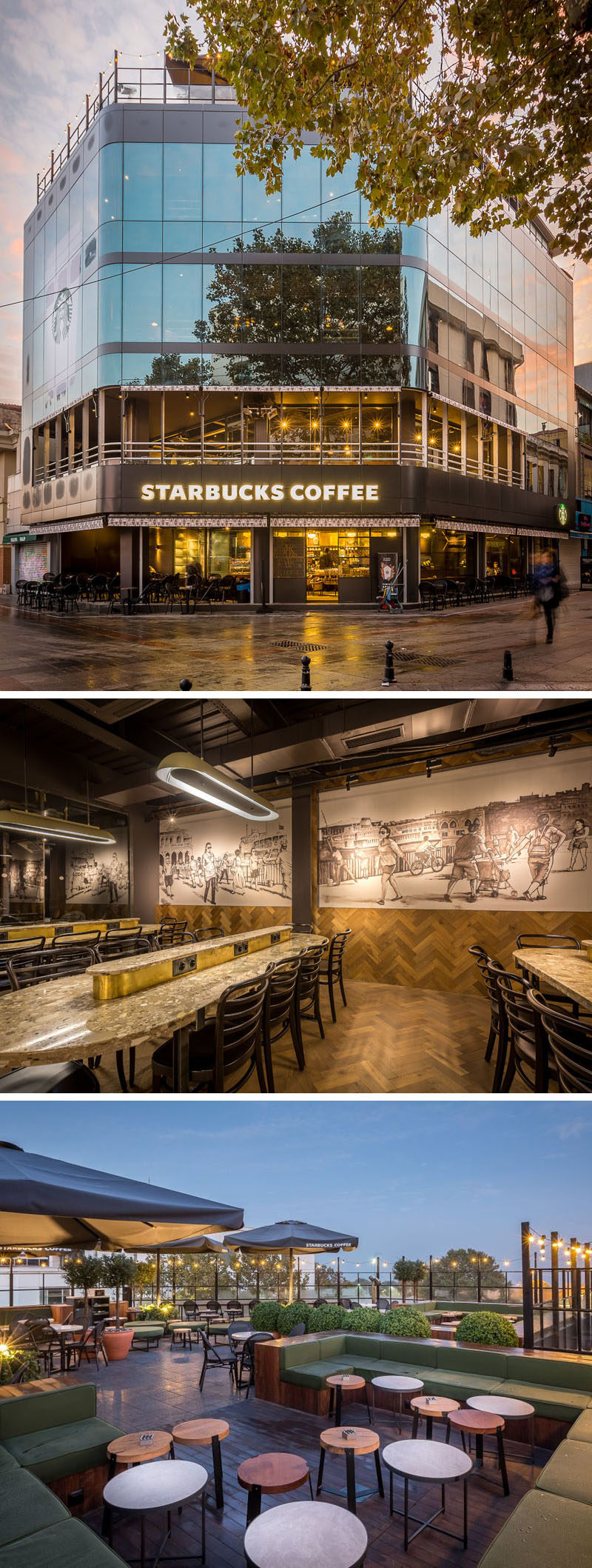 11 кофеен Starbucks со всего мира // Четырехуровневая локация с патио на крыше, откуда открывается вид на стамбульский пролив Босфор, и высокими окнами, чтобы сидящие внутри могли наслаждаться видами на воду и окружающий город.