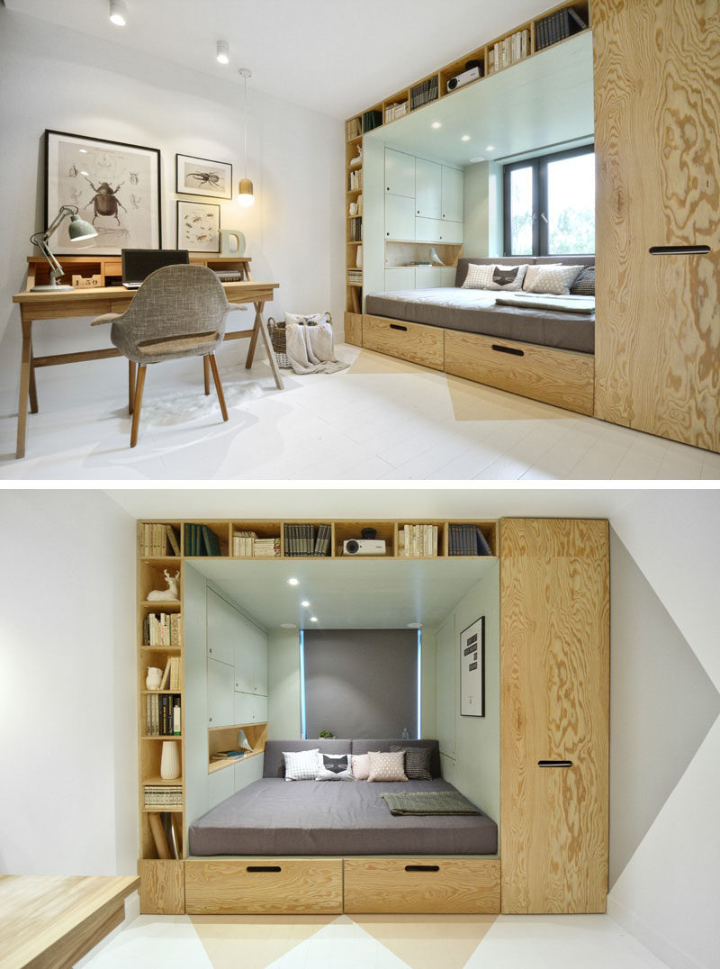 Кровать-подиум для экономии пространства