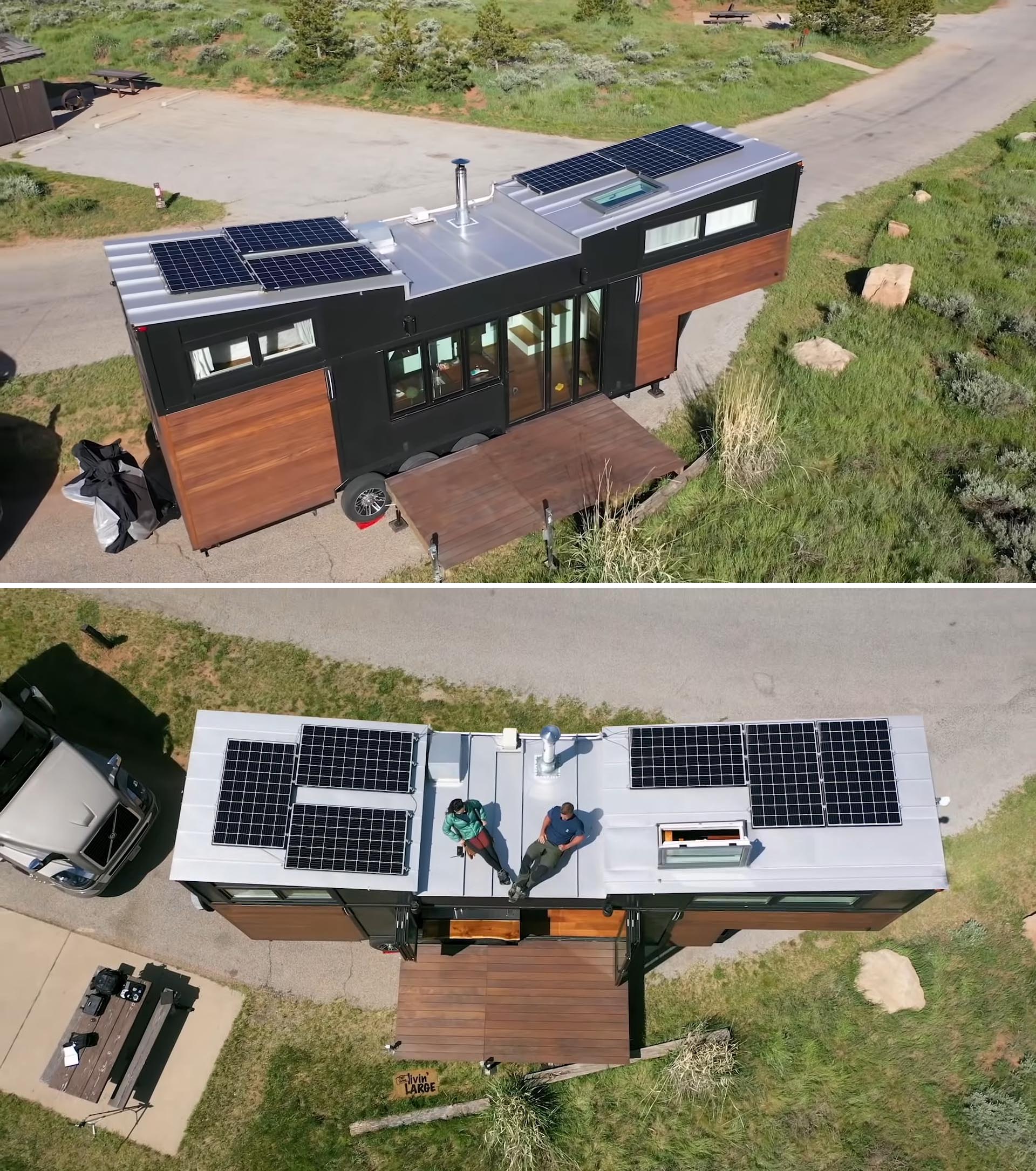 Элитный крошечный домик с солнечными батареями и съемной площадкой.