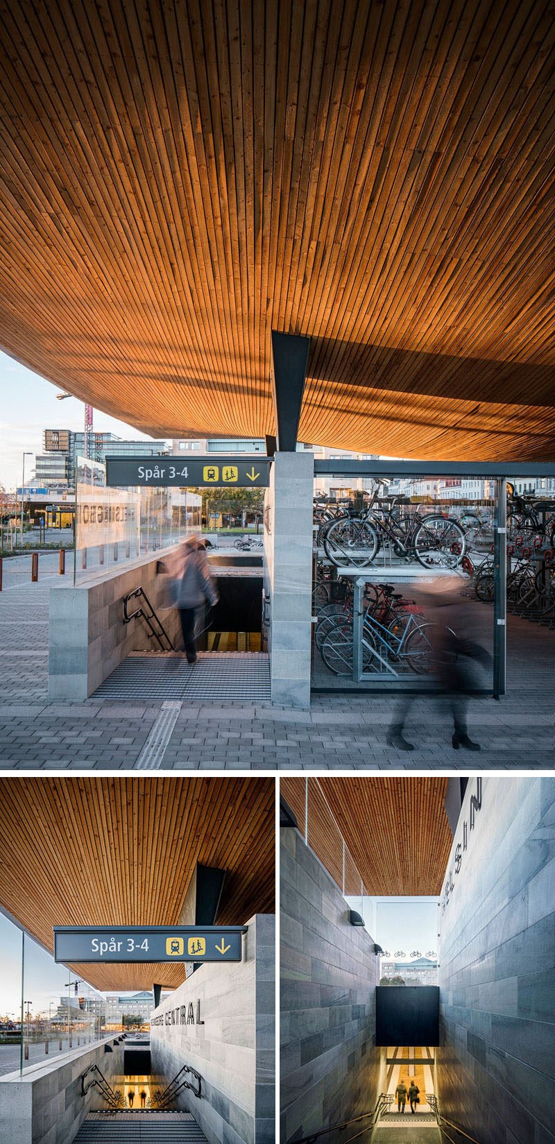 Архитектурное бюро Tengbom спроектировало новый вход в центральный вокзал Хельсингборга , железнодорожный вокзал в Швеции. 