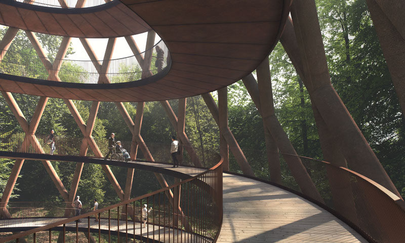 Разработанный датской архитектурной фирмой EFFEKT, парк отдыха The Treetop Experience в Дании Camp Adventure дебютирует летом 2018 года.