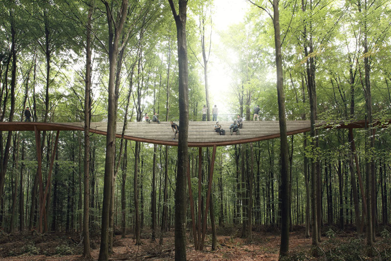 Разработанный датской архитектурной фирмой EFFEKT, парк отдыха The Treetop Experience в Дании Camp Adventure дебютирует летом 2018 года.